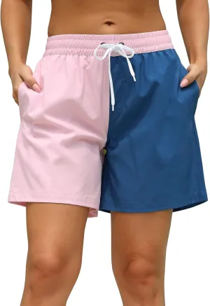 Rocorose Women's Board Shorts Quick Dry Summer Sports Drawstring Beach Trunks Built-in Liner with Pockets