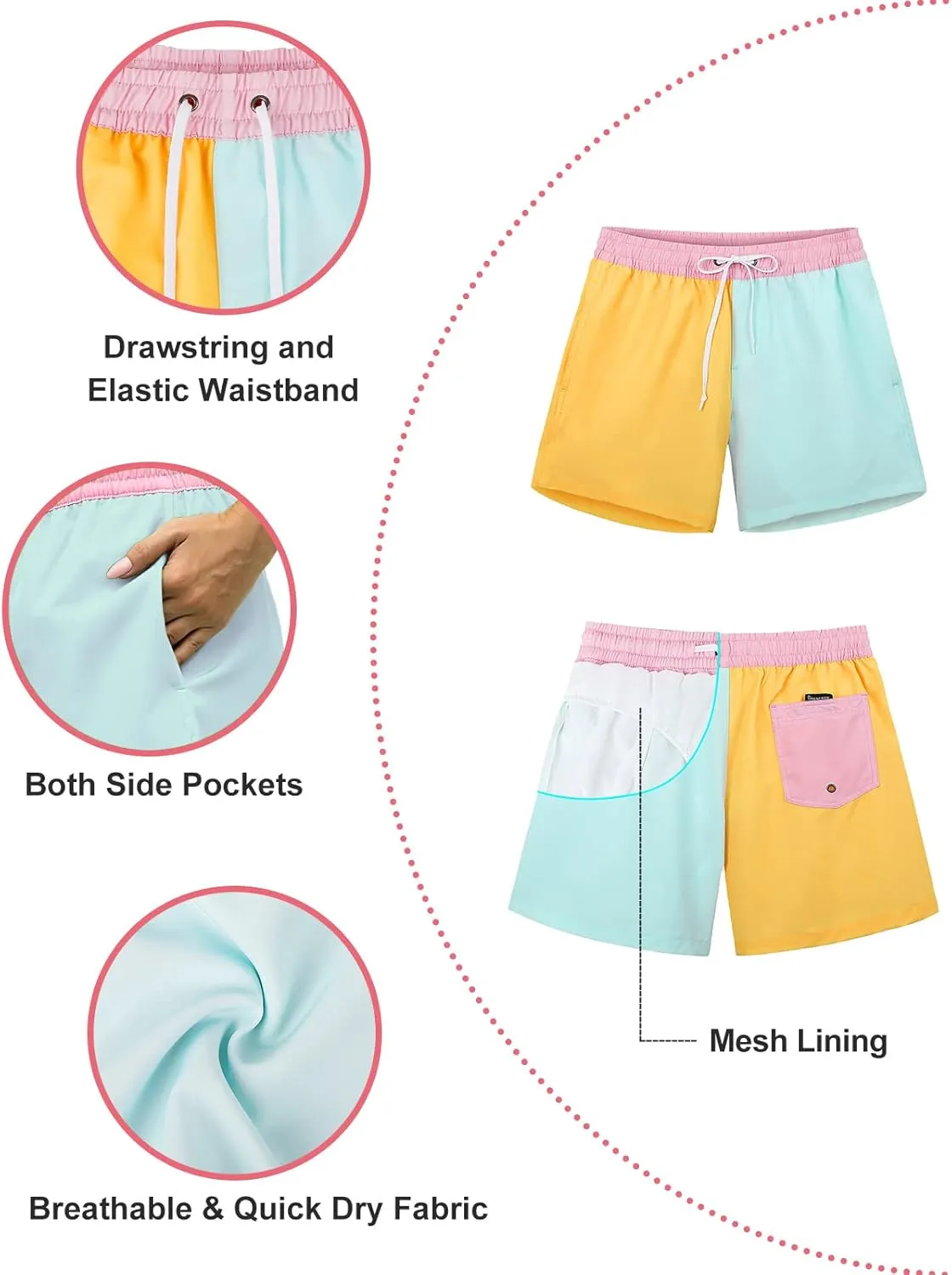 Rocorose Women's Board Shorts Quick Dry Summer Sports Drawstring Beach Trunks Built-in Liner with Pockets