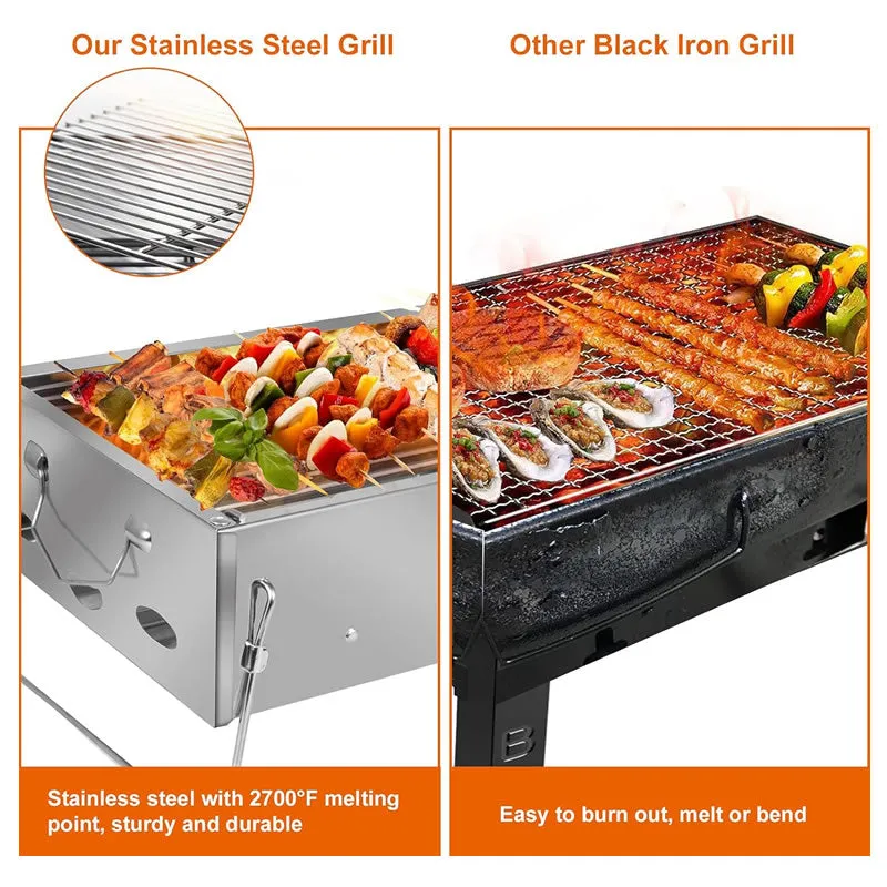 Stainless Steel Foldable Barbecue Picnic Grill -007