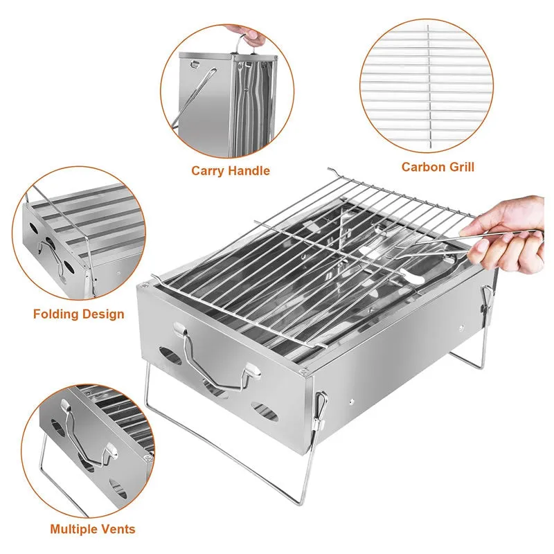 Stainless Steel Foldable Barbecue Picnic Grill -007