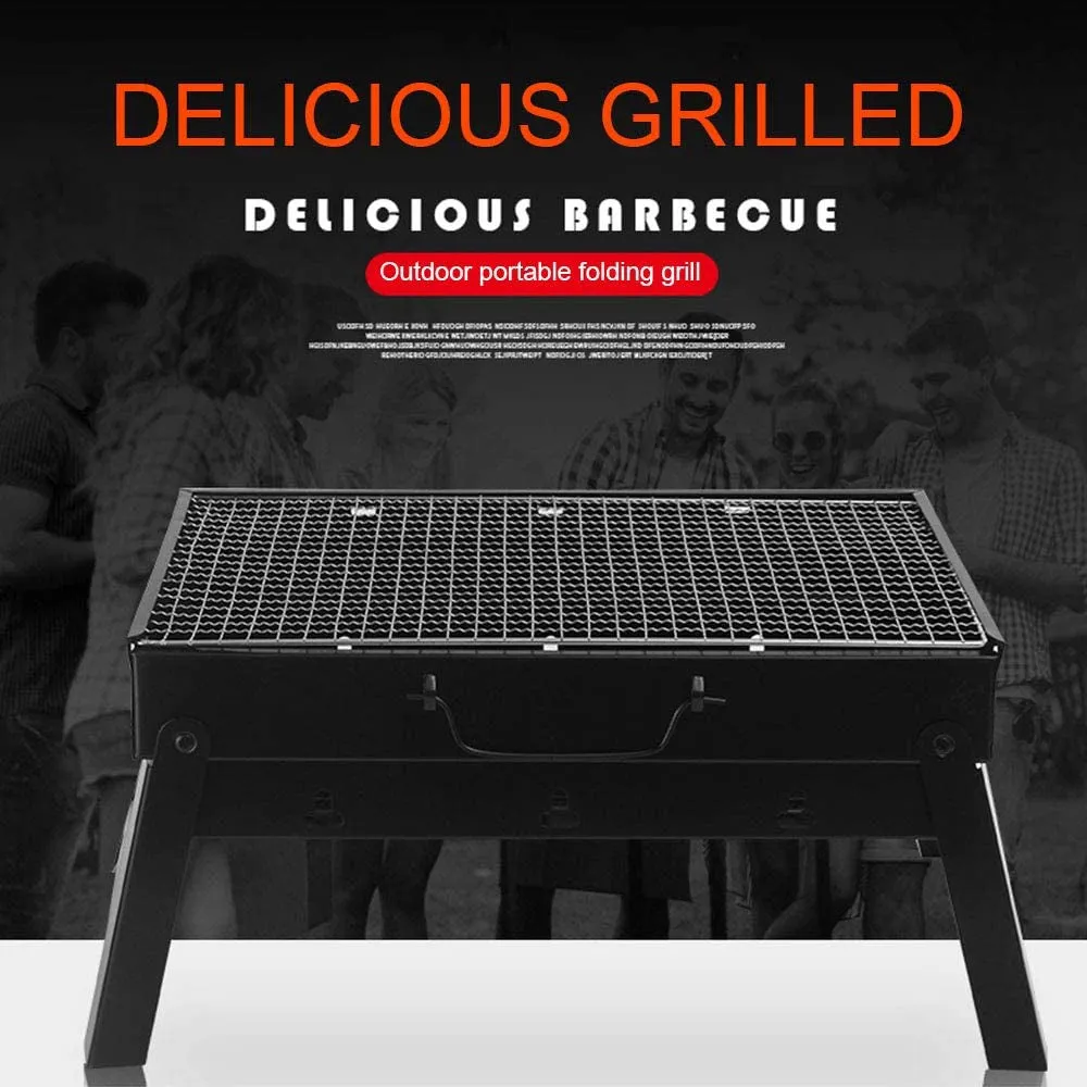 stainless steel portable folding charcoal bbq grill
