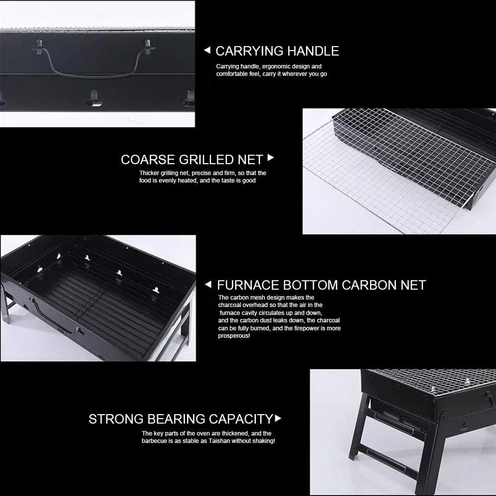 stainless steel portable folding charcoal bbq grill