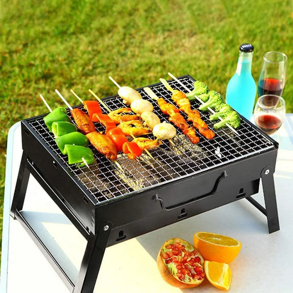 stainless steel portable folding charcoal bbq grill