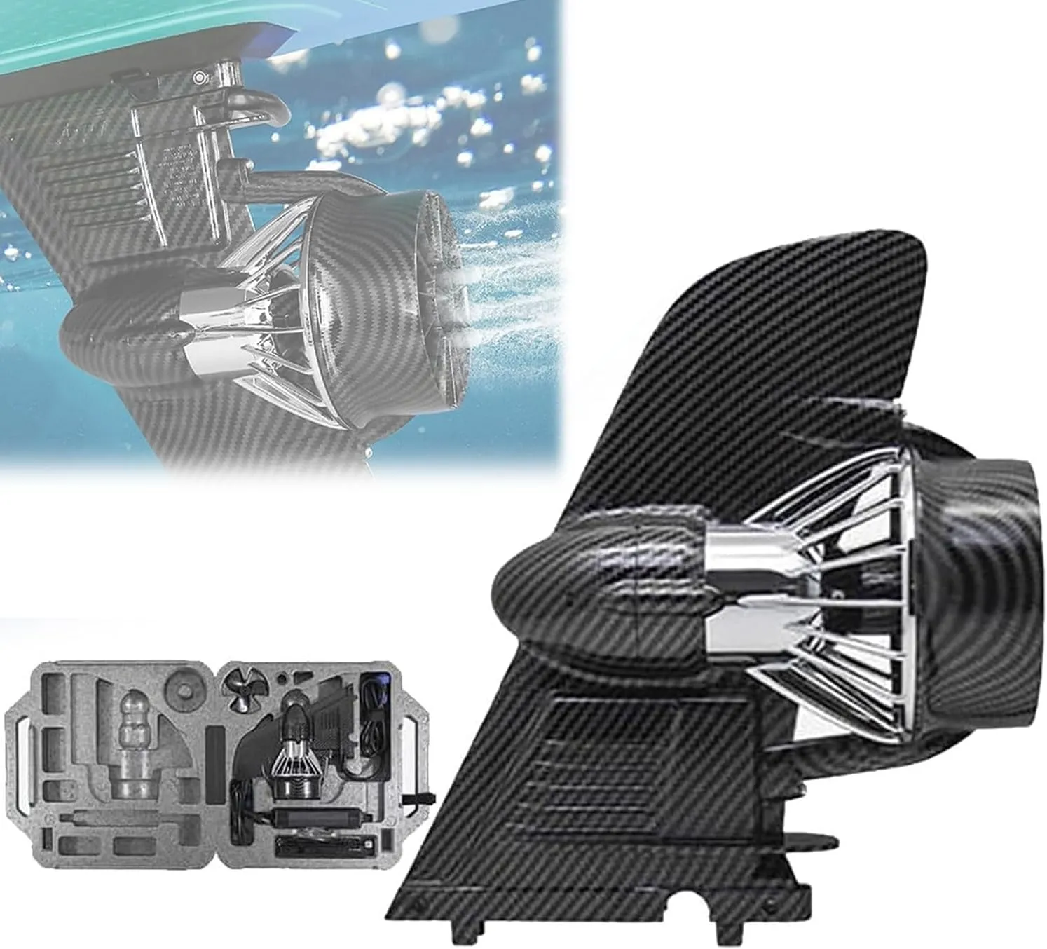 SUP Electric Fin Underwater, 24V Electric Motorized Fin Surfboard, 3 Speeds Adjustable, Speed 3-6km/h, Maximum Cruising Mileage 20KM, for Kayak Fishing Boat Paddle Board