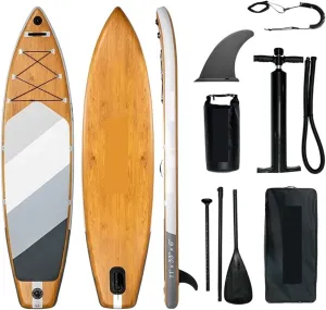 Surfboard Board Touring Board Non-Slip Inflatable Stand Up Paddle Board Wood Pattern Boat Wakeboard Longboard Suits Surfing Outdoor Recreation