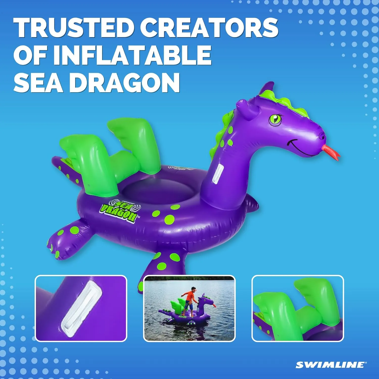 SWIMLINE Original 90701 Inflatable Golden Goose Pool Float | Luxury Ride-On Raft with Stable Wings & Legs |Lounge Floatie Great for Poolside Lounging & Summer Fun