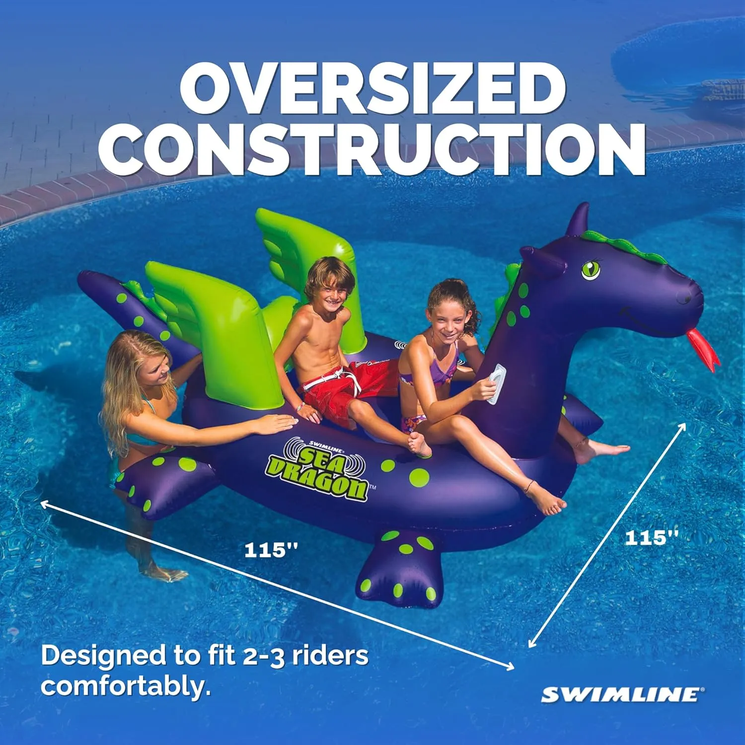 SWIMLINE Original 90701 Inflatable Golden Goose Pool Float | Luxury Ride-On Raft with Stable Wings & Legs |Lounge Floatie Great for Poolside Lounging & Summer Fun