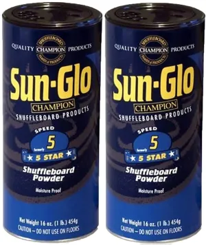 Twin Pack of Sun-Glo #5 Speed Shuffleboard Powder Wax
