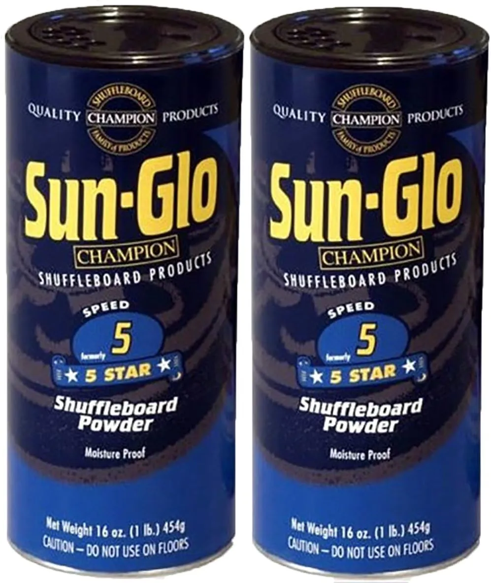 Twin Pack of Sun-Glo #5 Speed Shuffleboard Powder Wax