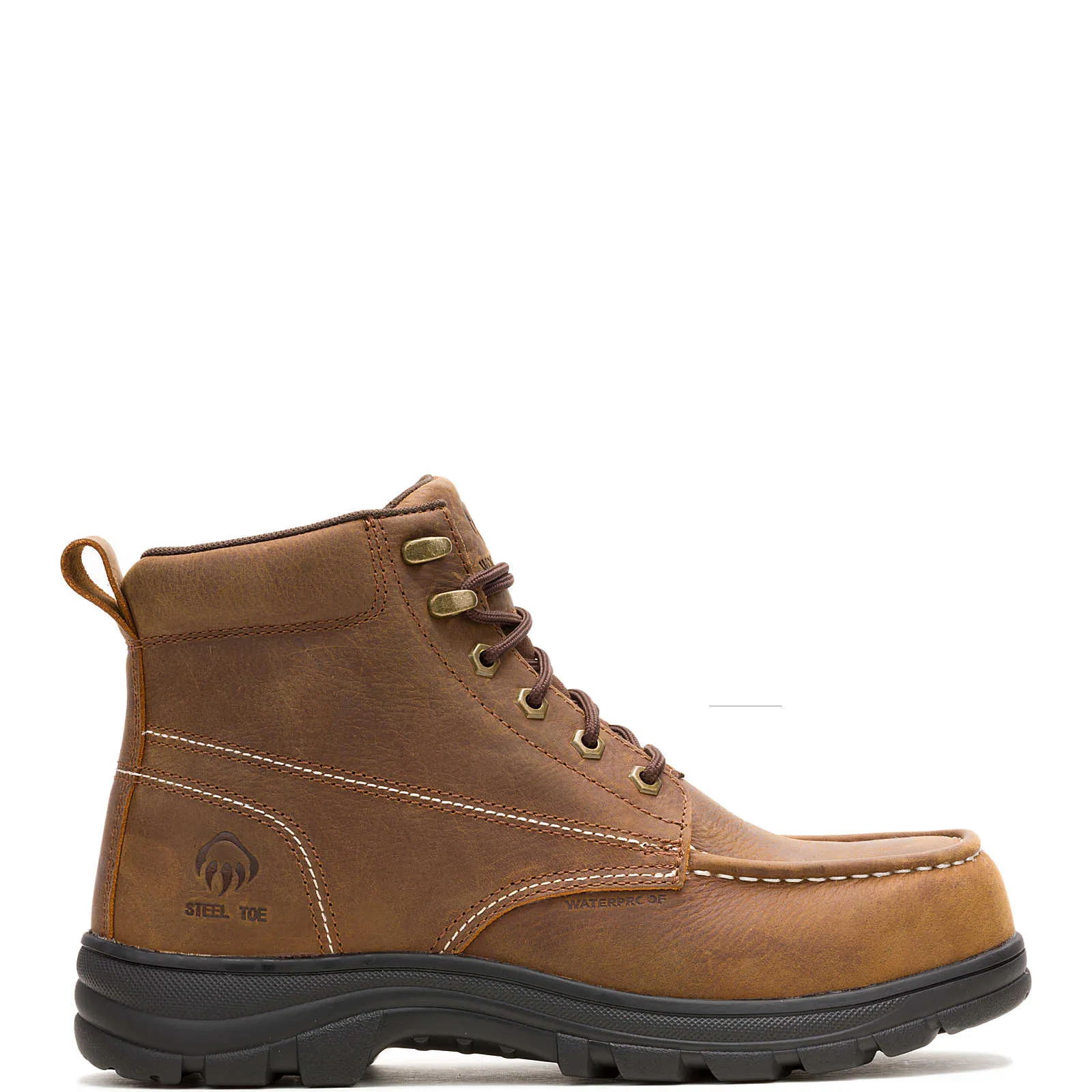 Wolverine Men's Carlsbad 6" Moc-Toe Steel-Toe Work Boot - Sudan Brown