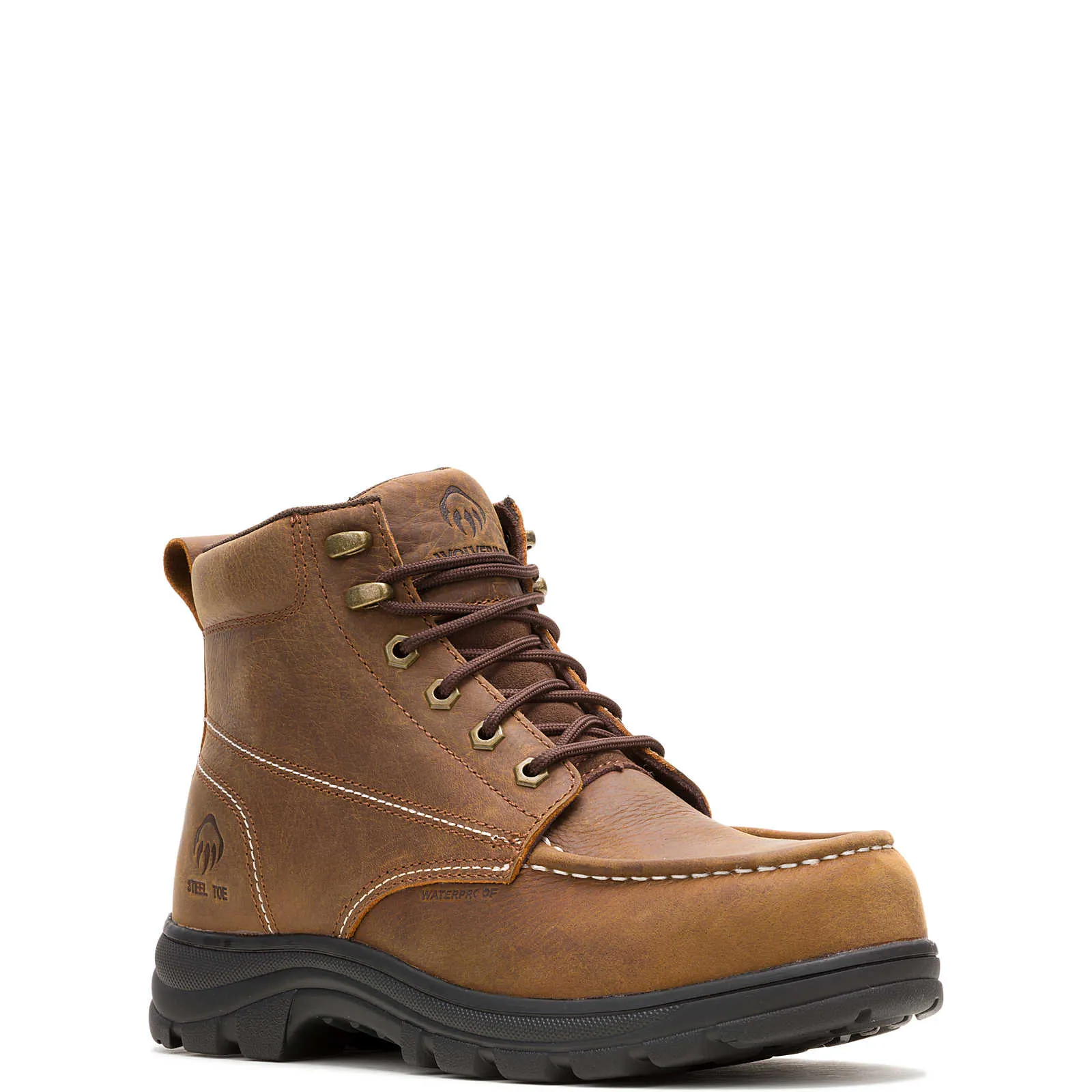 Wolverine Men's Carlsbad 6" Moc-Toe Steel-Toe Work Boot - Sudan Brown