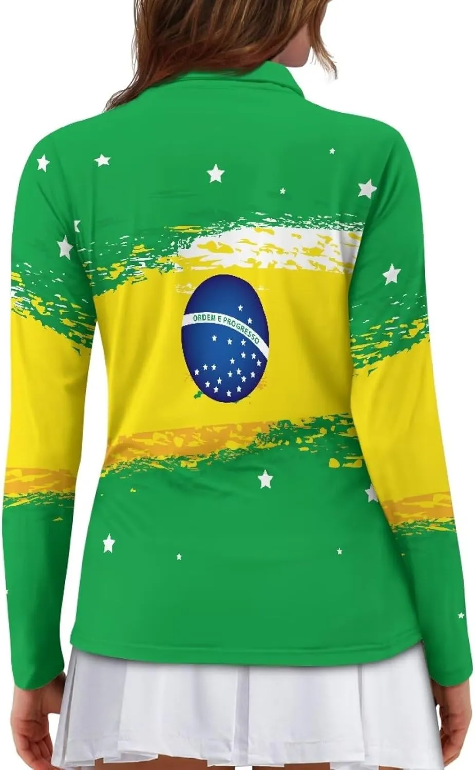 Women's Golf Polo Shirts Long Sleeve V Neck Tennis Shirt Quarter Zip Pullover Running Tops for Ladies XS-XXL