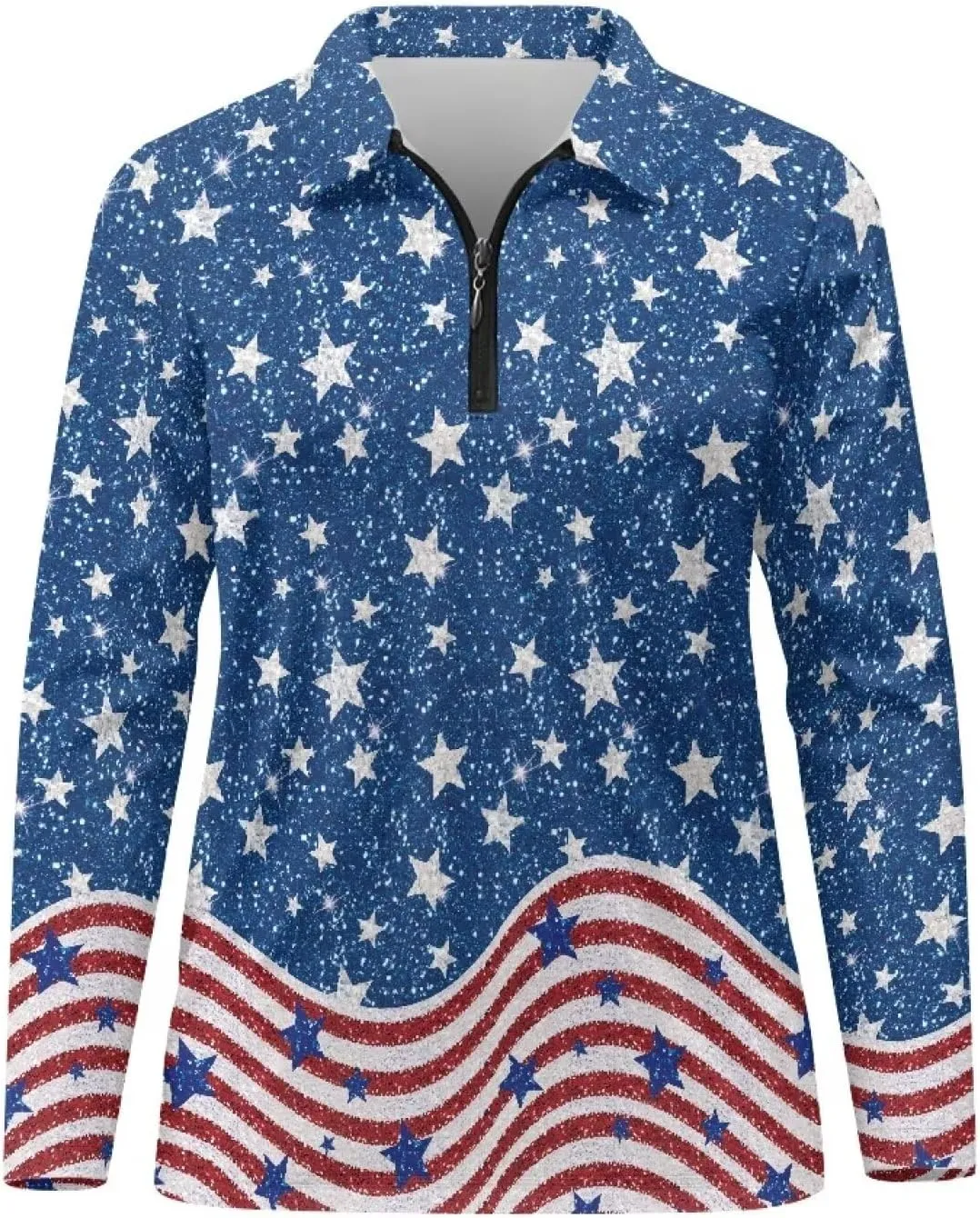 Women's Golf Polo Shirts Long Sleeve V Neck Tennis Shirt Quarter Zip Pullover Running Tops for Ladies XS-XXL