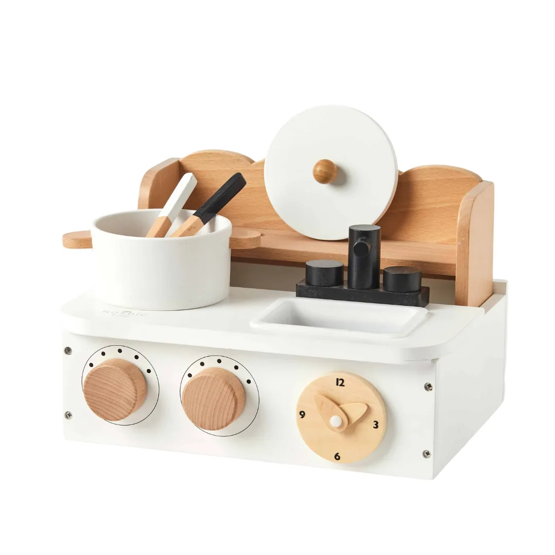 Wooden Kitchen Stove Set