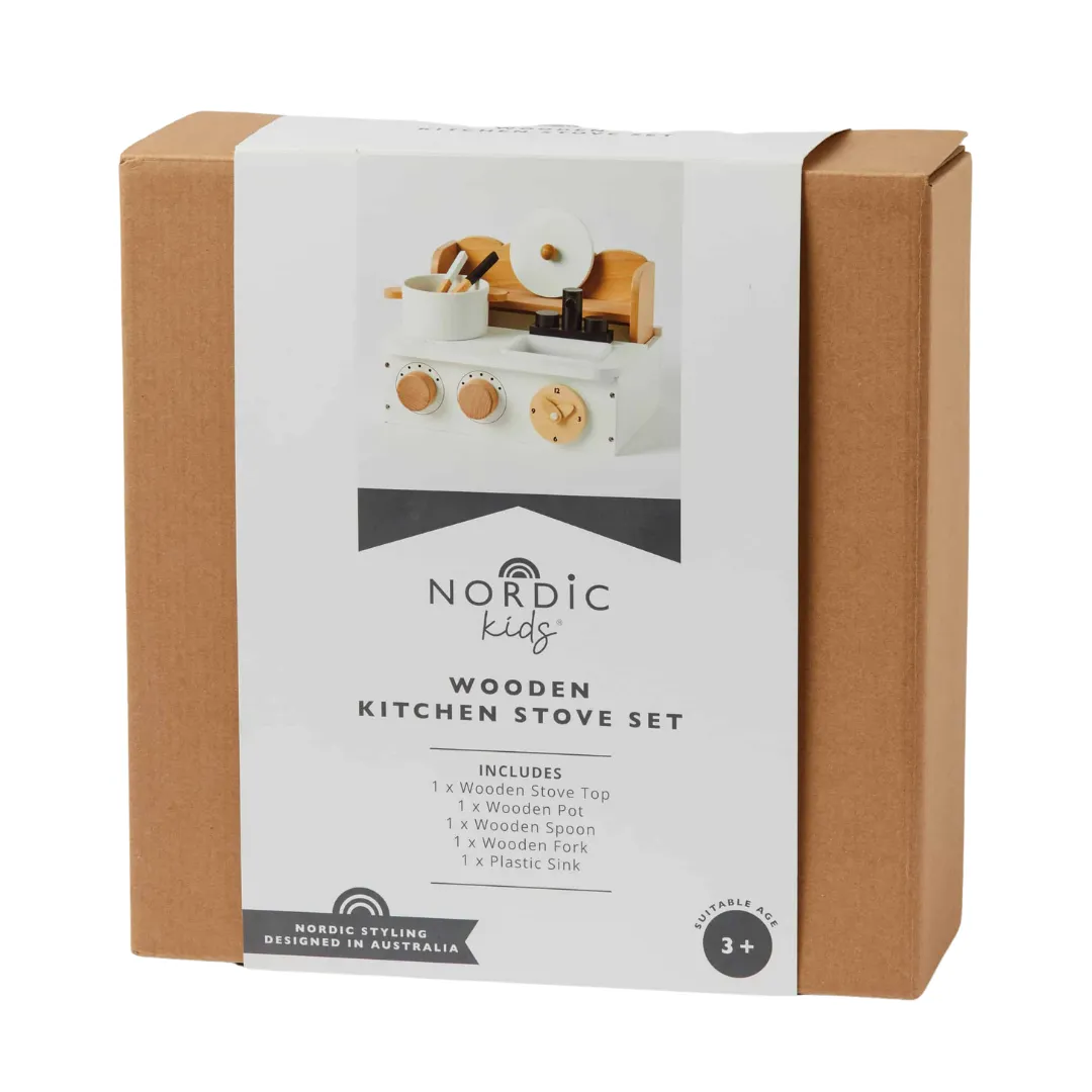 Wooden Kitchen Stove Set
