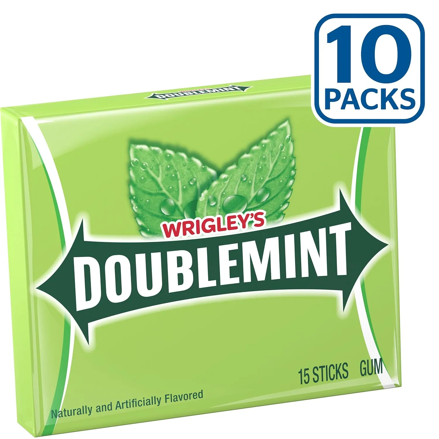 WRIGLEY'S DOUBLEMINT Mint Gum Chewing Gum Bulk Pack, 15 Stick (Pack of 10)